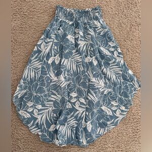 Final Touch Blue and White Ruched Skirt